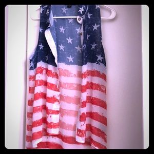 American flag see through top
